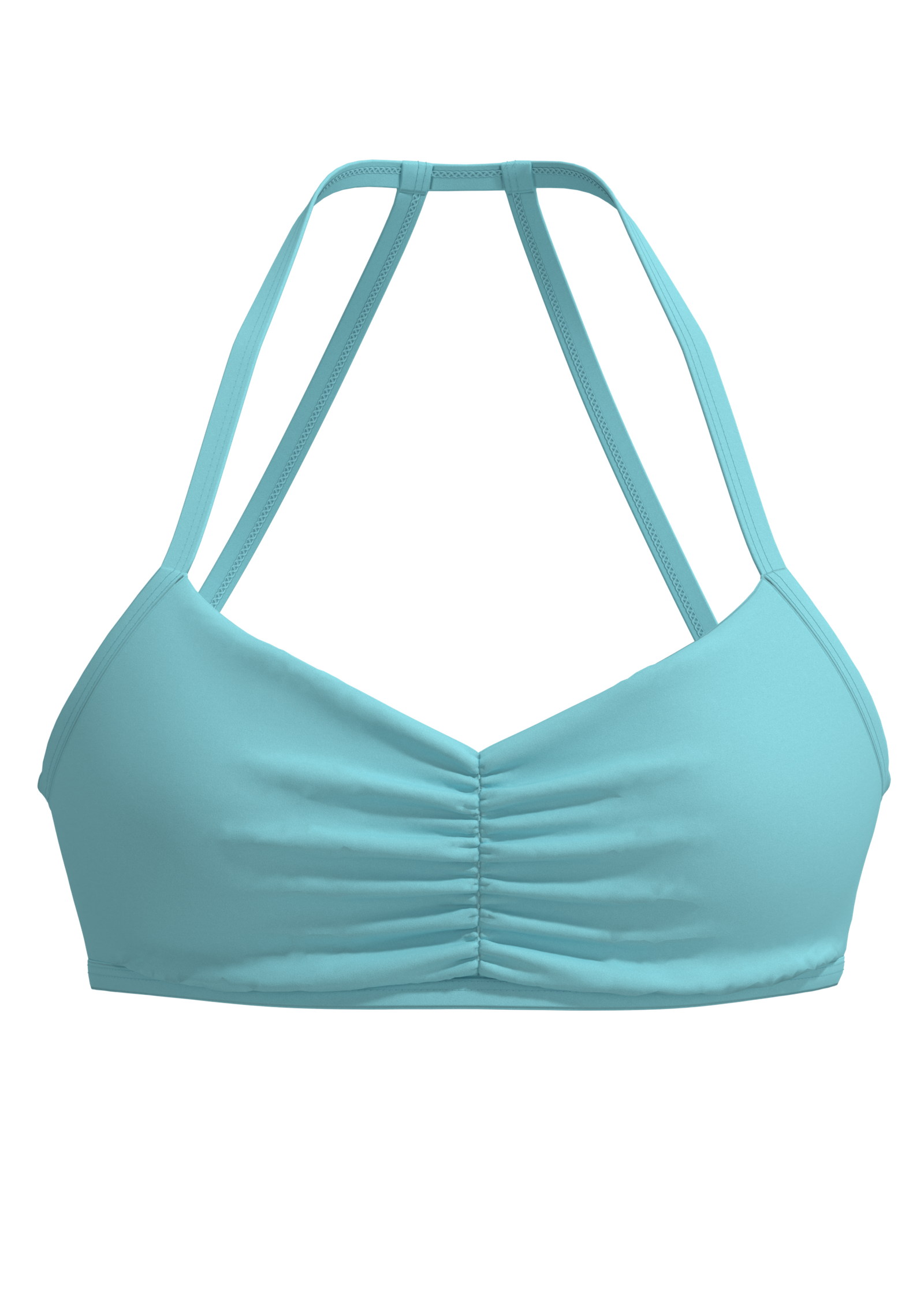Women's Center Ruched Sports Bra with Adjustable Straps