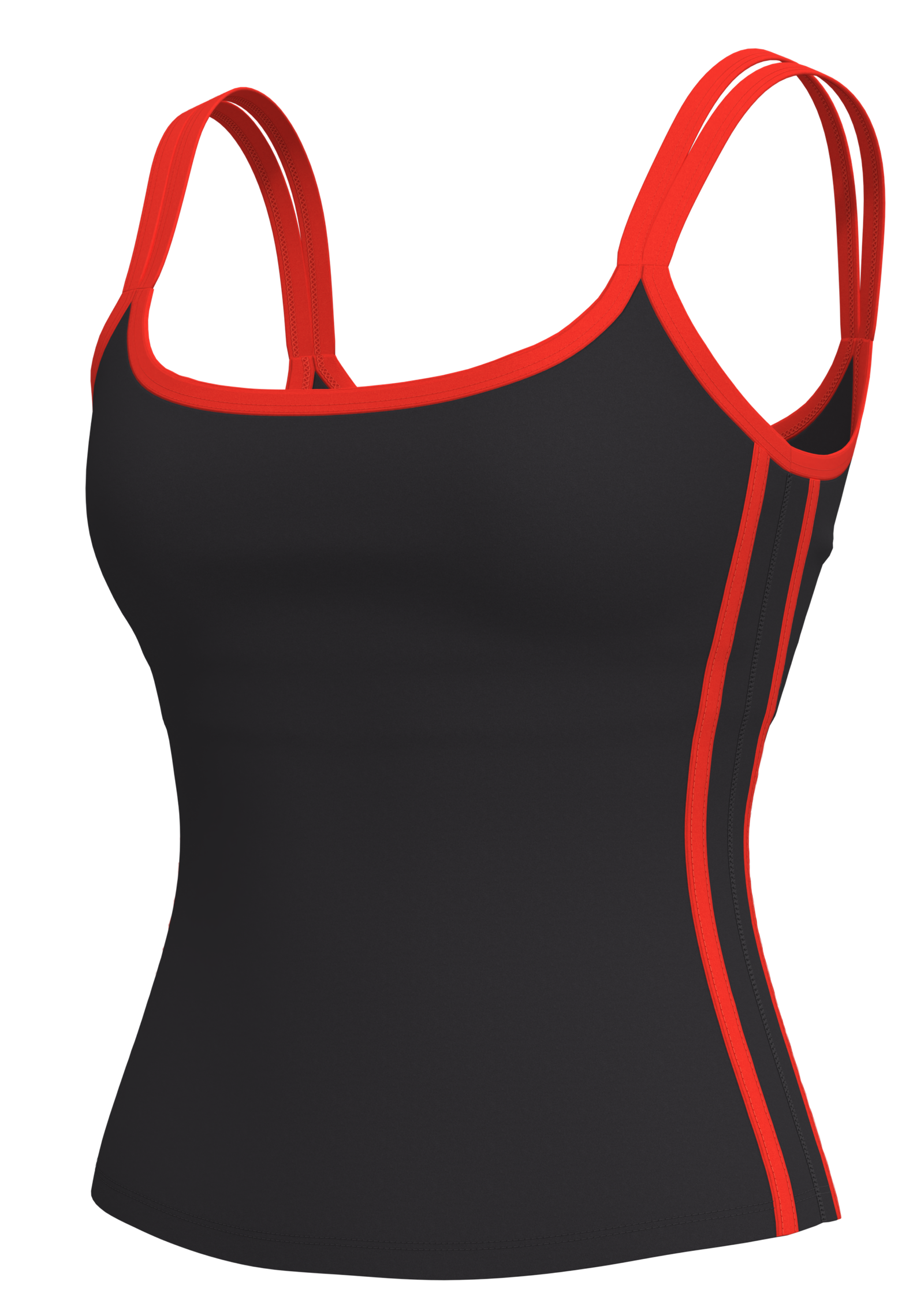 Women's Contrast Trim Cami Tank Top with Built-In Bra